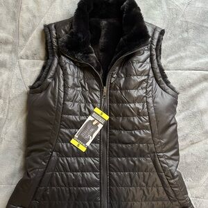 Black fuzzy vest